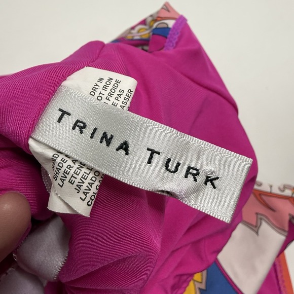 Trina Turk Sevilla Off the Shoulder One Piece Swimsuit US Size 6 Multi Colored - Picture 4 of 12